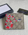 Beige Gucci Bifold Wallet GG Supreme Kingsnake