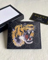 Black Gucci Bifold Wallet GG Supreme Tiger